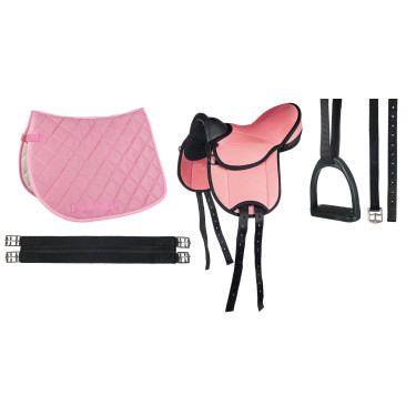Shetland-Sattel Set Beginner HKM Pink