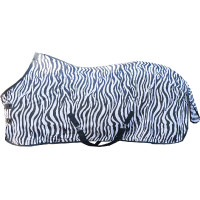 Zebra-Fliegendecke mit Kreuzgurten HKM Weiß / Schwarz