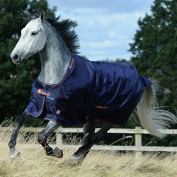 Bucas Therapy Turnout-Decke 150g Marine / Orange Blau