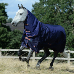 Bucas Therapy Turnout-Decke 150g Marine / Orange Blau