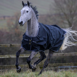 Bucas Trot Turnout 50g deken Schwarz / Weiß