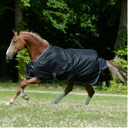 Bucas Trot Turnout-Decke 200g Schwarz / Weiß