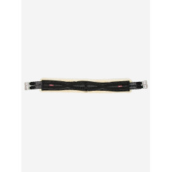 LeMieux anatomischer Sattelgurt mit Lammfellunterlage Schwarz / Natur