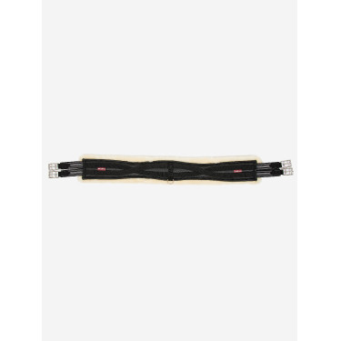 LeMieux anatomischer Sattelgurt mit Lammfellunterlage Schwarz / Natur