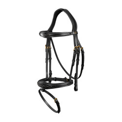 Kombinierter anatomischer Reithalfter-Zaum Dy'on D Collection Schwarz