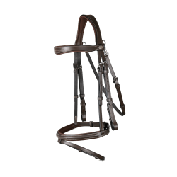 Kombiniertes Reithalfter mit Karabiner Dy'on Working Braun