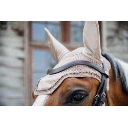 Bonnet Wellington Velvet Pearls Kentucky Beige