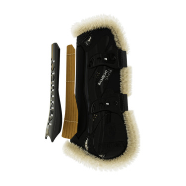 Gamaschen Bamboo Elastisch veganes Lammfell Kentucky Schwarz Gamaschen Bamboo Elastisch veganes Lammfell Kentucky Schwarz