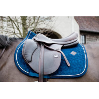 Satteldecke Basic Velvet Jumping Kentucky Marineblau