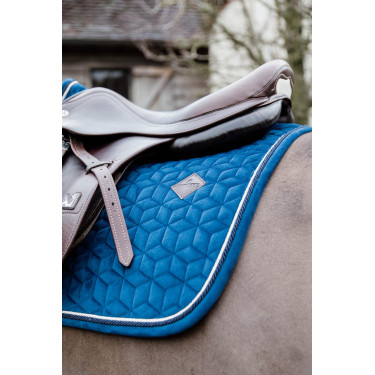Satteldecke Basic Velvet Jumping Kentucky Marineblau