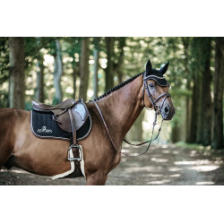 Satteldecke Fishbone Leather Jumping Kentucky Schwarz
