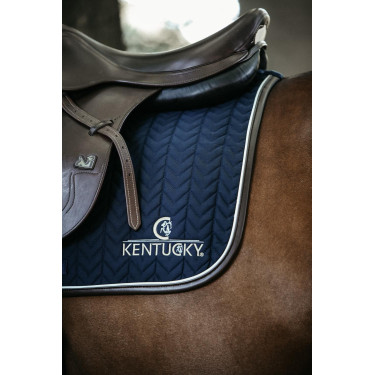 Satteldecke Fishbone Leather Jumping Kentucky Marineblau
