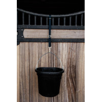 Nylon-Anbindestrick mit Karabiner und langem Ring Kentucky Schwarz