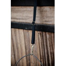 Nylon-Anbindestrick mit Karabiner und langem Ring Kentucky Schwarz Nylon-Anbindestrick mit Karabiner und langem Ring Kentucky Schwarz
