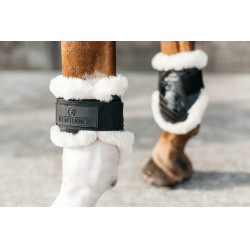 Fesselkopfschutz Jungpferde vegan Lammfell Kentucky Schwarz