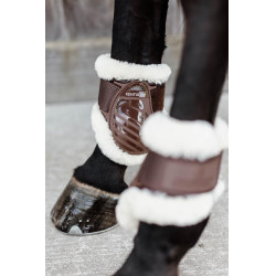 Fesselkopfschutz Jungpferde vegan Lammfell Kentucky Braun