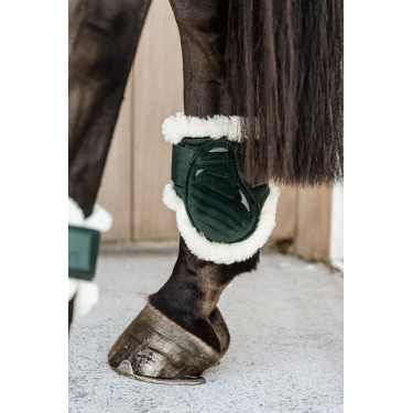 Sehnenstreichkappen junge Pferde Velvet veganes Lammfell Kentucky Dunkelgrün Gr&uuml;n