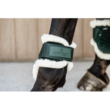 Sehnenstreichkappen junge Pferde Velvet veganes Lammfell Kentucky Dunkelgrün Gr&uuml;n