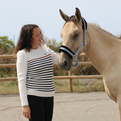 Pullover Pénélope x Saint James Maelle Ecru / Marine / Rot Motive