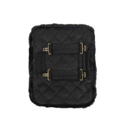 Gepolsterte Brustverlängerung veganes Schaffell Kentucky Schwarz