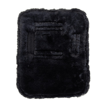 Gepolsterte Brustverlängerung veganes Schaffell Kentucky Schwarz