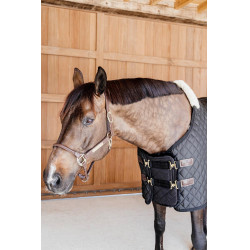 Gepolsterte Brustverlängerung veganes Schaffell Kentucky Schwarz