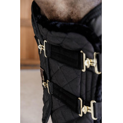 Gepolsterte Brustverlängerung veganes Schaffell Kentucky Schwarz