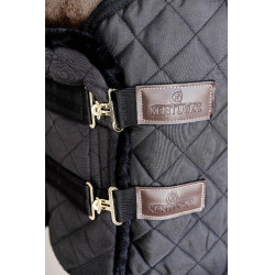 Gepolsterte Brustverlängerung veganes Schaffell Kentucky Schwarz