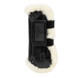 Gamasche Klettverschluss vegan Schaffell Kentucky Schwarz