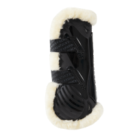 Gamasche Klettverschluss vegan Schaffell Kentucky Schwarz Gamasche Klettverschluss vegan Schaffell Kentucky Schwarz
