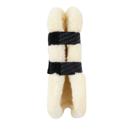 Gamasche Klettverschluss vegan Schaffell Kentucky Schwarz