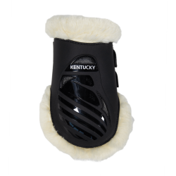 Elastischer Fesselkopfschutz veganes Lammfell Kentucky Schwarz Elastischer Fesselkopfschutz veganes Lammfell Kentucky Schwarz