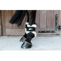 Elastischer Fesselkopfschutz veganes Lammfell Kentucky Schwarz Elastischer Fesselkopfschutz veganes Lammfell Kentucky Schwarz