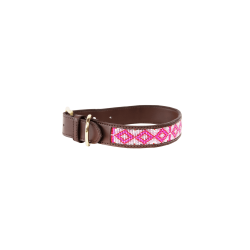 Handgefertigte Perlen-Hundehalsband Kentucky Pink Rosa Handgefertigte Perlen-Hundehalsband Kentucky Pink Rosa