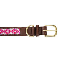 Handgefertigte Perlen-Hundehalsband Kentucky Pink Rosa
