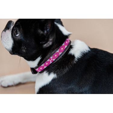 Handgefertigte Perlen-Hundehalsband Kentucky Pink Rosa Handgefertigte Perlen-Hundehalsband Kentucky Pink Rosa