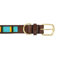 Handgefertigte Perlen-Hundehalsband Kentucky Silber Handgefertigte Perlen-Hundehalsband Kentucky Silber