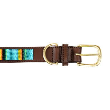 Handgefertigte Perlen-Hundehalsband Kentucky Hellblau