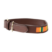 Handgefertigte Perlen-Hundehalsband Kentucky Silber
