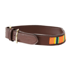 Handgefertigte Perlen-Hundehalsband Kentucky Reines Orange