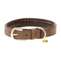 Hundehalsband Velvet Leather Kentucky Braun