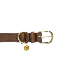 Hundehalsband Velvet Leather Kentucky Braun