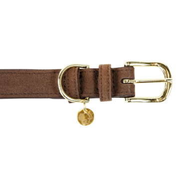 Hundehalsband Velvet Leather Kentucky Braun Hundehalsband Velvet Leather Kentucky Braun