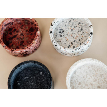 Hundenapf aus Terrazzo-Stein Kentucky Weiß Wei&szlig;