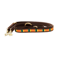 Handgefertigte Perlen-Hundeleine Kentucky Reines Orange