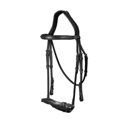 Trensenzaum mit verstellbarem deutschem Reithalfter New English Collection by Dy'on Schwarz