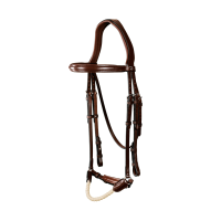 Trensenzaum mit deutschem Reithalfter Seil New English Collection by Dy'on Braun Trensenzaum mit deutschem Reithalfter Seil New English Collection by Dy'on Braun