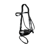 Kombiniertes Reithalfter Breit Lackiert New English Collection by Dy'on Braun