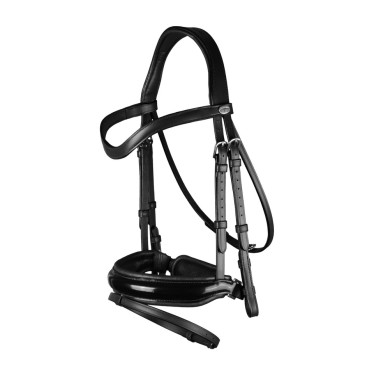 Trensenzaum Kombinierte Reithalfter Breit Lackiert Working By Dy'on Schwarz Trensenzaum Kombinierte Reithalfter Breit Lackiert Working By Dy'on Schwarz