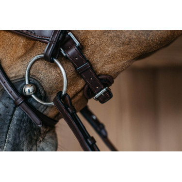 Geflochtener Trensenzaum mit kombiniertem Reithalfter und Pull Back Dy'on New English Collection Geflochtener Trensenzaum mit kombiniertem Reithalfter und Pull Back Dy'on New English Collection
